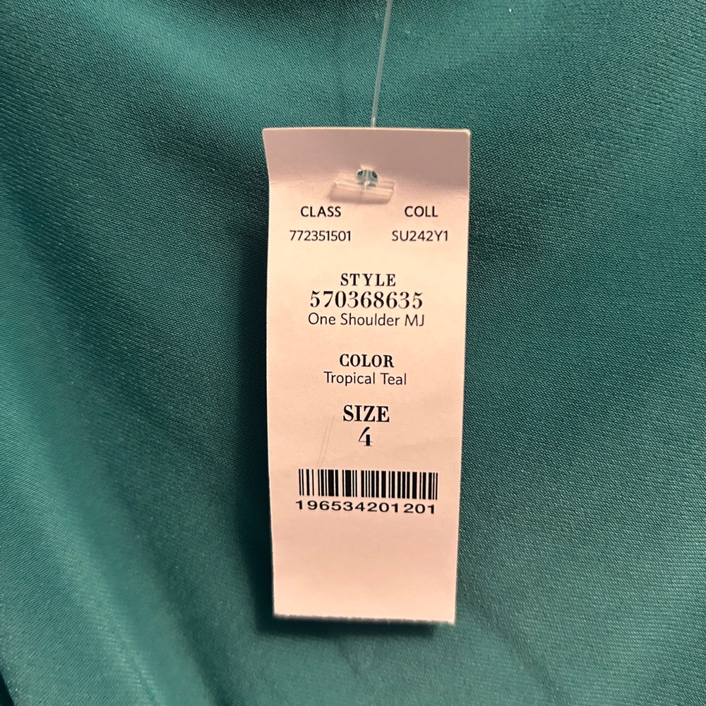 One Shoulder Dress in Tropical Teal